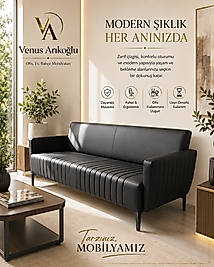 Siyah Modern Üçlü Ofis Koltuğu