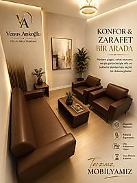 Kahverengi Ofis Bekleme Takımı