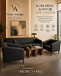 Siyah Kapitone Ofis Oturma Grubu